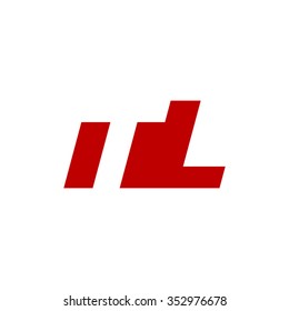 TL negative space letter logo red