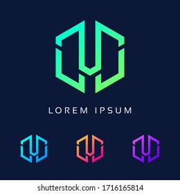 TL Polygon Shape Modern Logo Design, Unique Idea Letter Icon Monogram of TL font.