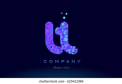 tl t l alphabet pink blue bubble circle dots creative letter company logo vector icon design template