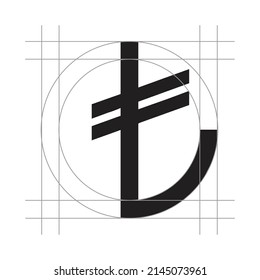 gráfico vectorial tl e ilustración, vector lira turca negra y blanca, símbolo turco, lira turca