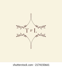 Letras iniciales del logotipo de boda TL en un diseño profesional de alta calidad que se imprimirá en cualquier medio impreso
