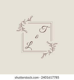 TL wedding line square monogram with high quality professional design that will print well
