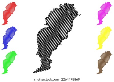 Tlacoapa municipality (Free and Sovereign State of Guerrero, Mexico, United Mexican States) map vector illustration, scribble sketch Tlacoapa map