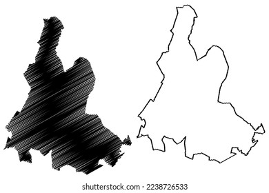 Tlalchapa municipality (Free and Sovereign State of Guerrero, Mexico, United Mexican States) map vector illustration, scribble sketch Tlalchapa map