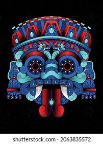 tlaloc aztec god old school design