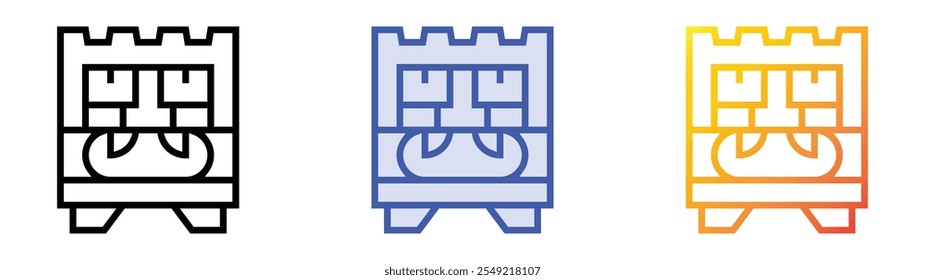 tlaloc icon. Linear, Blue Fill and Gradient Style Design Isolated On White Background