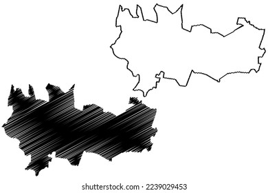 Tlapehuala municipality (Free and Sovereign State of Guerrero, Mexico, United Mexican States) map vector illustration, scribble sketch Tlapehuala map