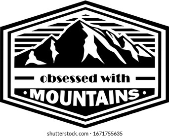 tlavel-themed vector logo badges with mountains and camping representation