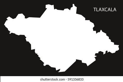 Tlaxcala Mexico Map black inverted silhouette