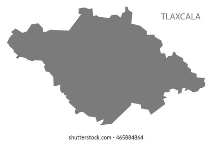 Tlaxcala Mexico Map grey