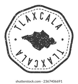 Tlaxcala, Mexiko Karte Stamp Retro Postmark. Silhouette Postkarte. Siegel mit runden Vektorgrafiken. Badge Vintage Postage Design.