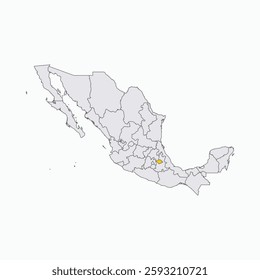 Tlaxcala Region highlighted on Mexico map