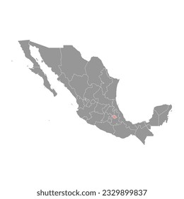 Mapa estatal de Tlaxcala, división administrativa del país de México. Ilustración vectorial.