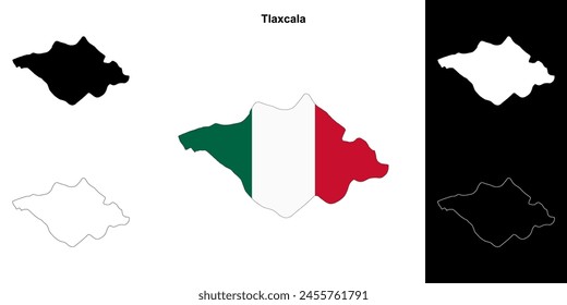 Tlaxcala State Outline Map Set