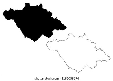 Tlaxcala (United Mexican States, Mexico, federal republic) map vector illustration, scribble sketch Free and Sovereign State of Tlaxcala map