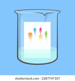 TLC chromatography. Vector art Separation of a sample by thin layer chromatography. 