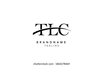TLC Initial Letter swoosh Logo Design Template Vector Illustration