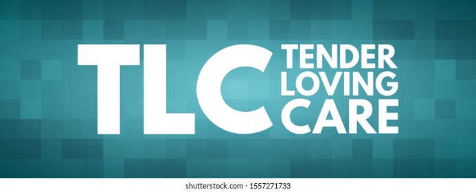 TLC - Tender Loving Care acronym, concept background
