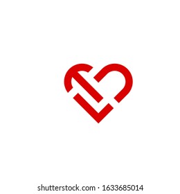 tld inital love monogram logo vector template