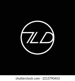 TLD monogram vector logo. Alphabet logo with leaning letters within a circle. Logo for company, personal, business, product, and industry.