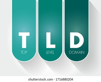 TLD - Top Level Domain is one of the domains at the highest level in the hierarchical Domain Name System of the Internet, acronym text concept background