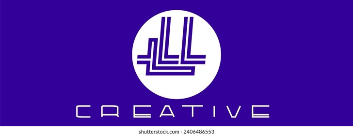 logotipo de tLL 3 letras iniciales de monograma plantilla de vector de icono abstracto de círculo