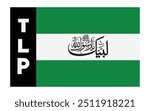 tlp islamic party flag, labaik ya rasool allah arabic calligraphy vector design illustration