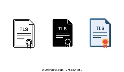 TLS certificates icons, security symbols