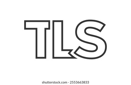 TLS logo design template with strong and modern bold text. Initial based vector logotype featuring simple and minimal typography. Trendy company identity ideal for businesses brand presence.