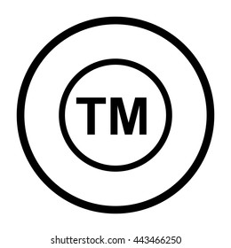 tm  - black vector icon