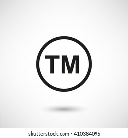 tm - black vector icon  with shadow