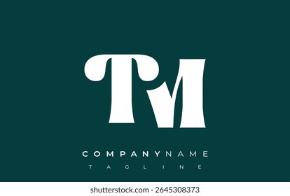 TM Creative Abstract Typography Logo Design. Elegant logo combining bold typography and creative shapes, ideal for branding and identity solutions.