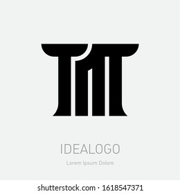 TM - design element or icon. T and M - initials, logo. Elegant Monogram template or logotype. Vector illustration.