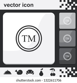 Tm flat set of buttons vector icon.