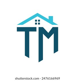 TM House Logo Design Template. Letter TM Logo for Real Estate, Construction or any House Related Business