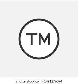 TM Icon. Abbreviation of Trade Mark. Trade Regulation Symbol. Applied for Design, Presentation, Website or Apps Elements - Vector.