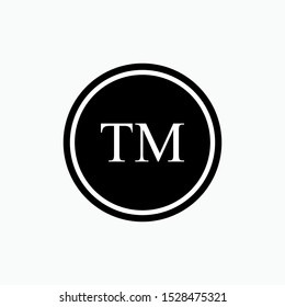 TM Icon : Abbreviation of Trade Mark - Vector, Sign and Symbol for Design, Presentation, Website or Apps Elements.