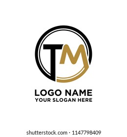 TM initial circle logo template vector