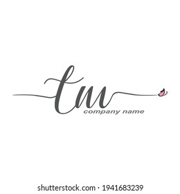 TM Initial Handwriting logo luxury vector beauty