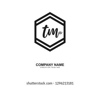 TM Initial Handwriting Logo Template Vector