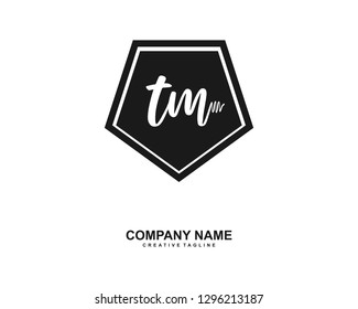 TM Initial Handwriting Logo Template Vector