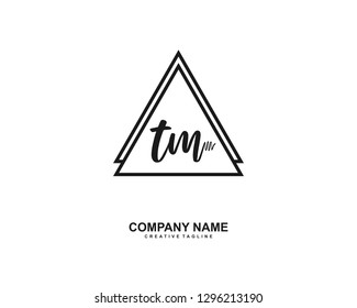 TM Initial Handwriting Logo Template Vector