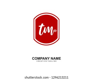 TM Initial Handwriting Logo Template Vector