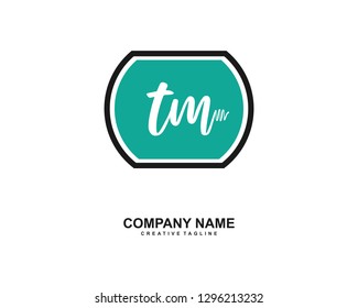 TM Initial Handwriting Logo Template Vector