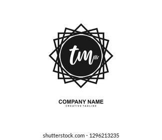 TM Initial Handwriting Logo Template Vector