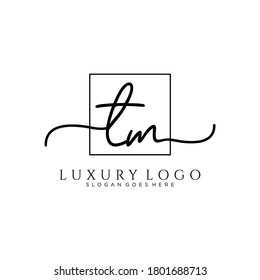 TM Initial handwriting logo template vector