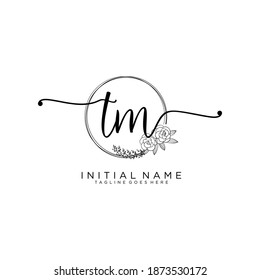TM Initial handwriting logo vector
