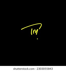 Tm Initial Handwriting Signature Monogram Logo Vector