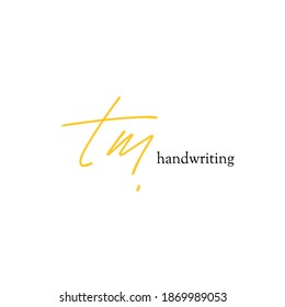 tm initial letter handwriting and signature logo