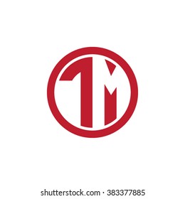 TM initial letters circle business logo red